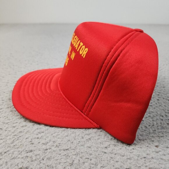 Vintage Trucker Hat Snapback Cap Farmer's Elevator Mt Vernon Il Red Foam Rope - Picture 3 of 11
